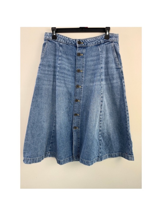 Tommy Hilfiger Dresses & Skirts - Tommy Hilfiger Denim Midi Skirt Button Front Medium Wash Blue A-Line Womens 8
